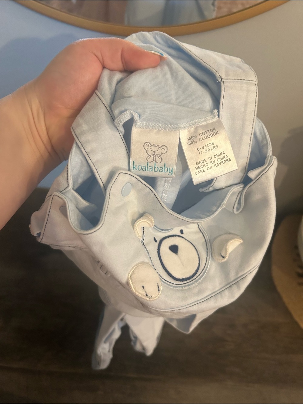 Vintage Style Baby Blue Teddy Bear Overalls Infant - Picture 4 of 5